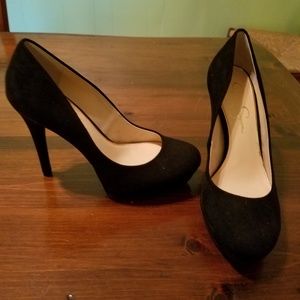 Jessica Simpson Sleek Black Suede High Heels 8.5